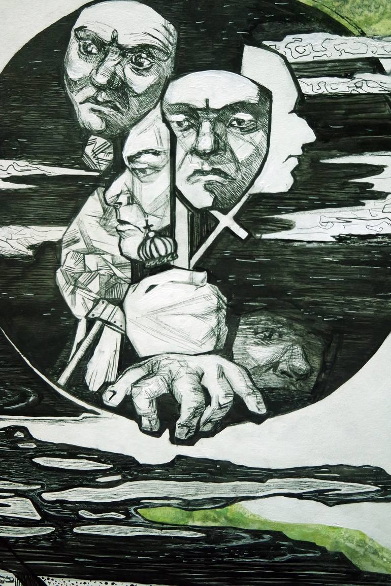 Original Conceptual Politics Drawing by Mariia Bobyreva