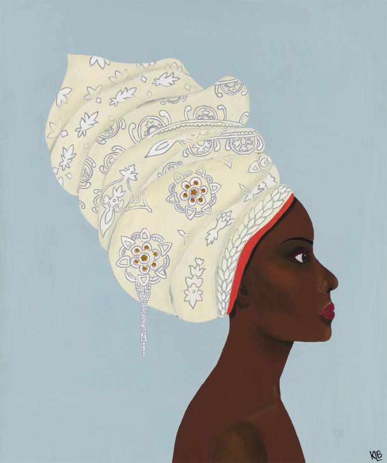 Turban Painting by Katell Le Bourdonnec | Saatchi Art