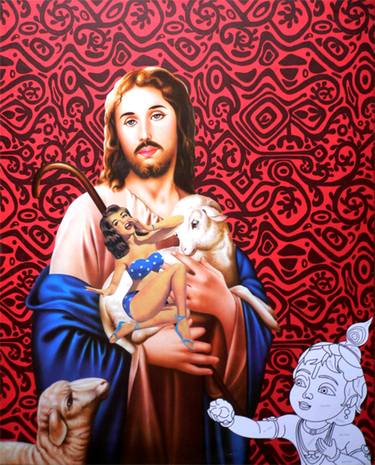 Original Religious Collage by Katell Le Bourdonnec