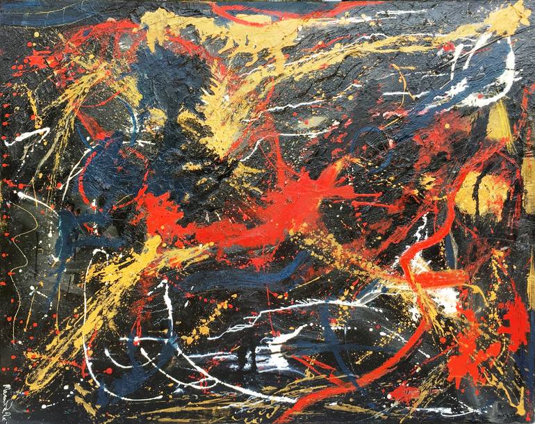 Original Abstract Love Painting by Marion Parker Nd