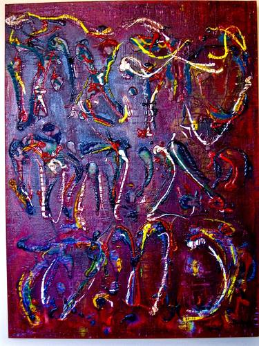 Original Abstract Expressionism Language Paintings by Stephen Epstein