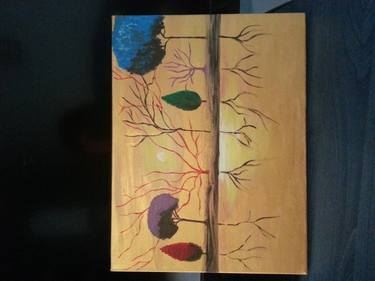 Original Abstract Landscape Painting by Flori Ciobanu
