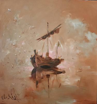 Original Impressionism Boat Paintings by Vadim Kovalev