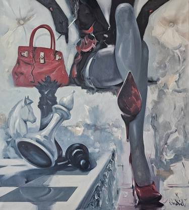 Original Black & White Women Painting by Vadim Kovalev