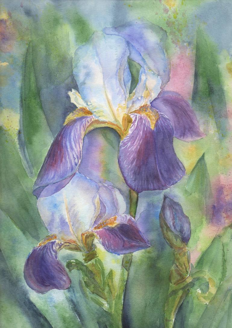 Irises Painting by Victoria Shaad | Saatchi Art