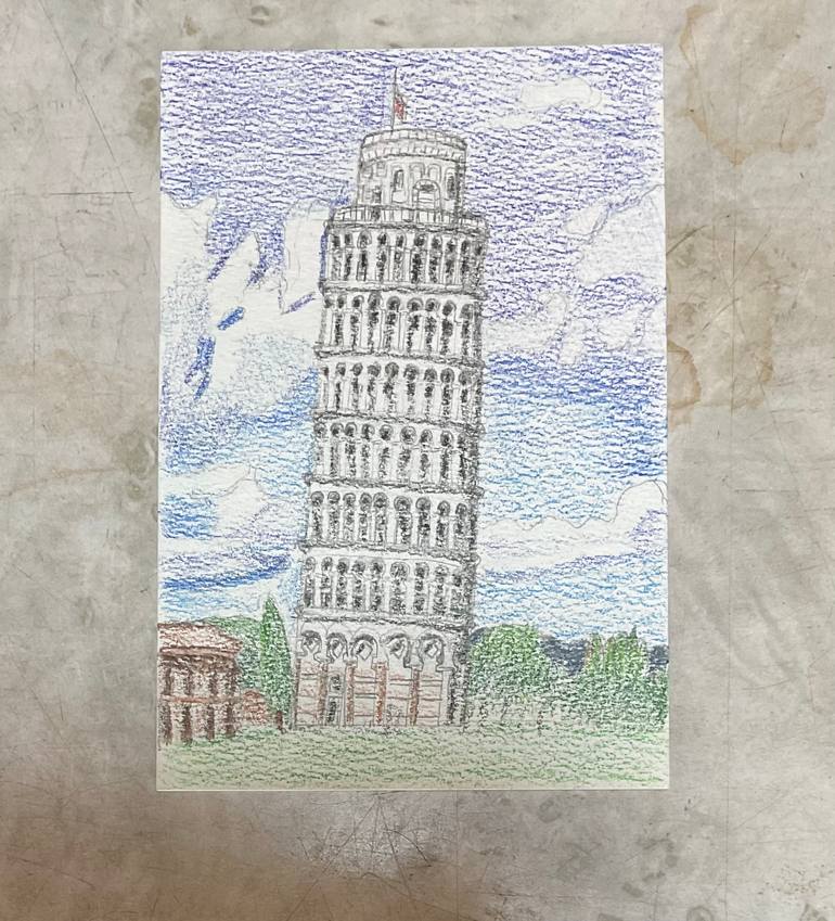 Original Illustration Architecture Drawing by Tomoe Nakamura