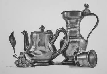 Original Still Life Drawings by Dietrich Moravec