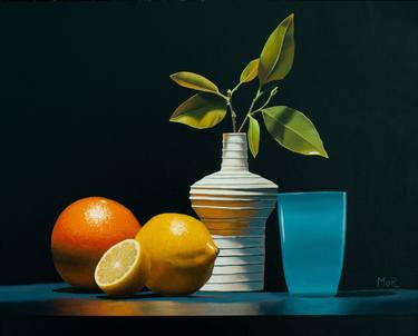 Still Life with Citrus Fruits, Vase and Glass thumb