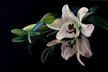 Original Photorealism Floral Paintings by Dietrich Moravec