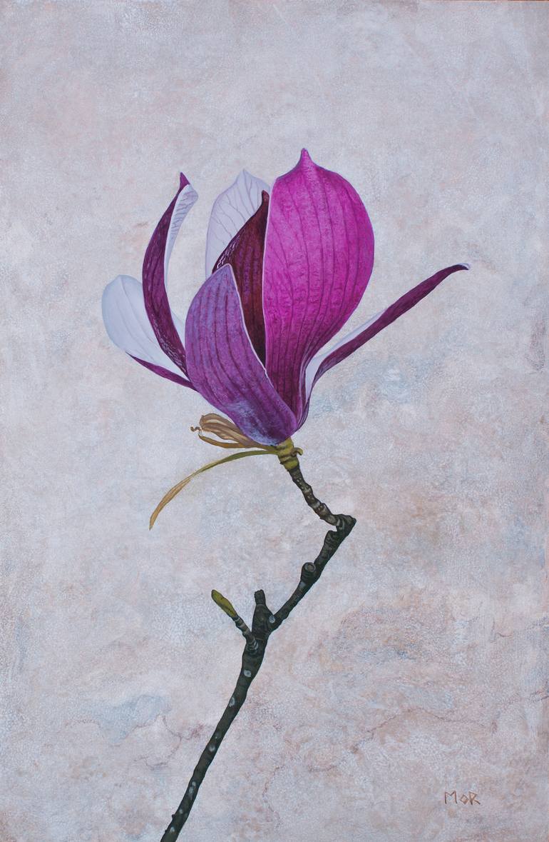 Magnolia Blossom Painting by Dietrich Moravec | Saatchi Art