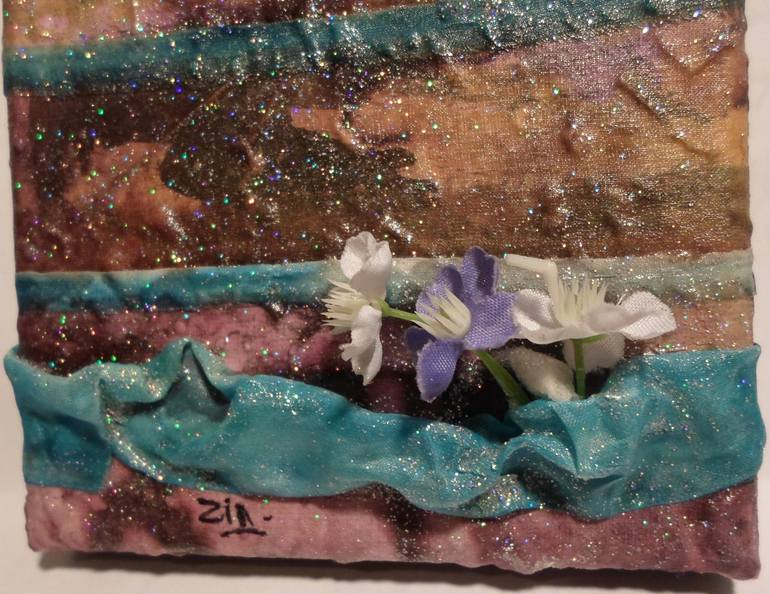 Original Abstract Outer Space Painting by Françoise Zia