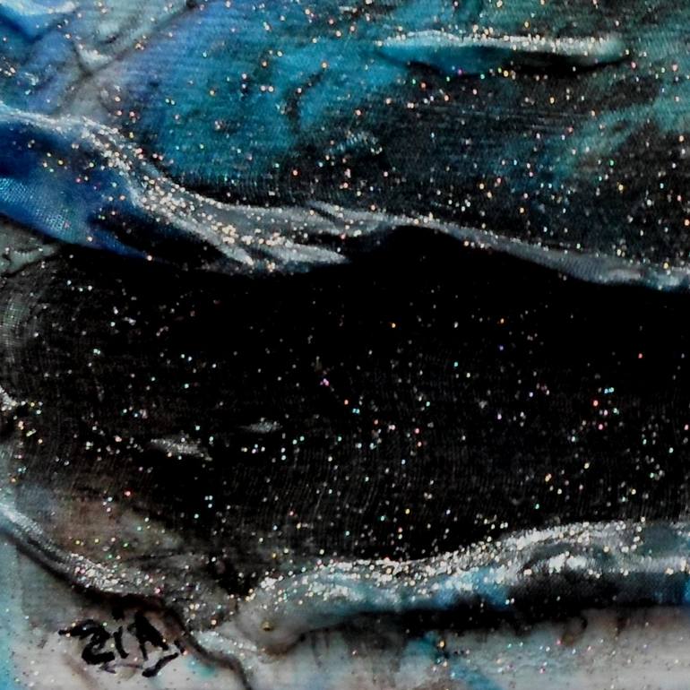 Original Abstract Outer Space Painting by Françoise Zia