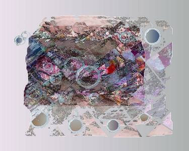 Print of Abstract Outer Space Mixed Media by Françoise Zia