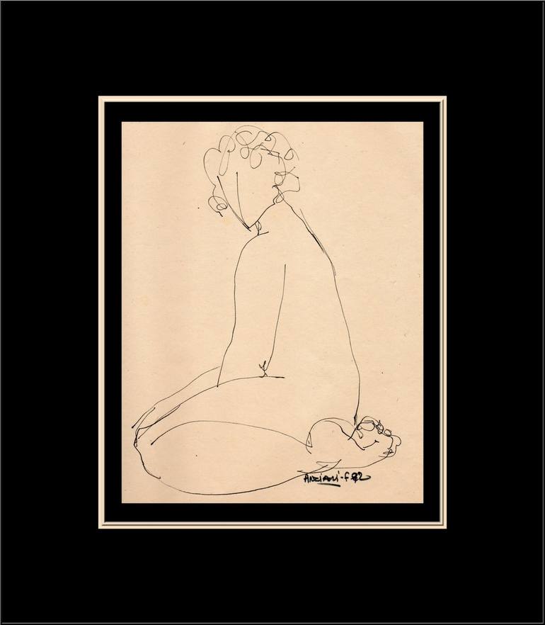 Original Nude Drawing by Françoise Zia