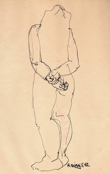 Original Figurative Nude Drawings by Françoise Zia