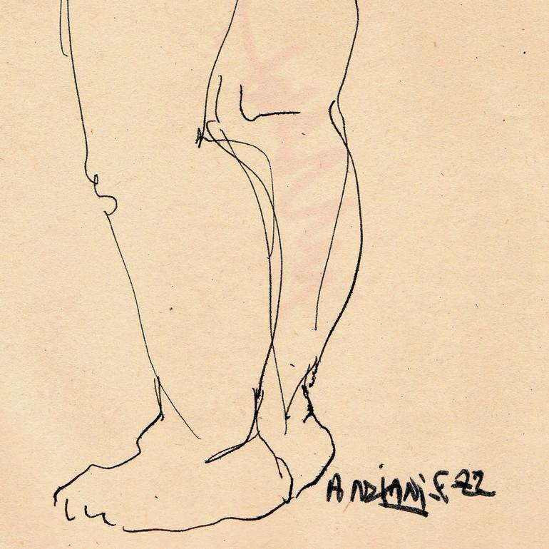 Original Nude Drawing by Françoise Zia