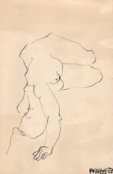 Original Figurative Nude Drawings by Françoise Zia