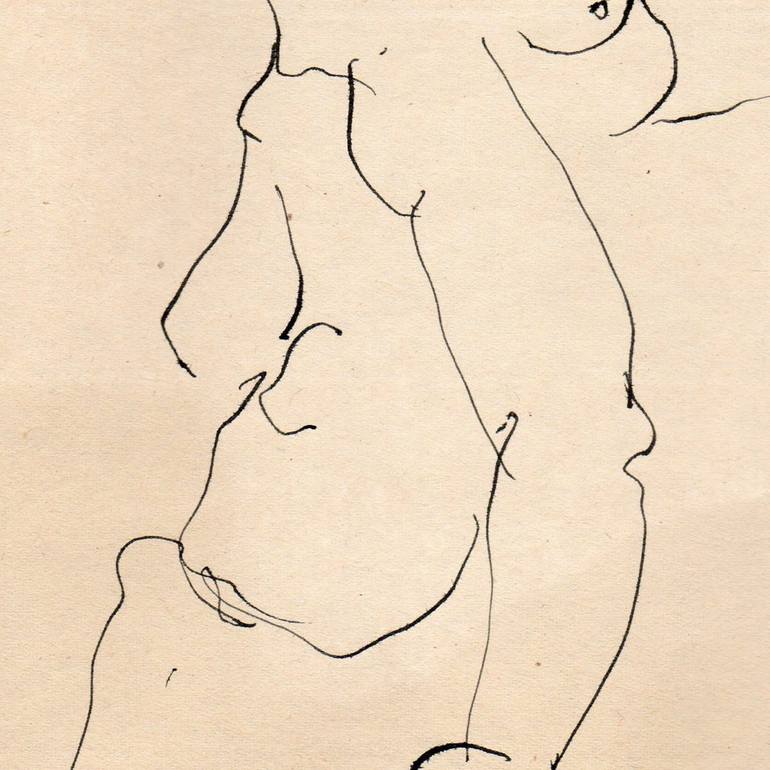 Original Figurative Nude Drawing by Françoise Zia