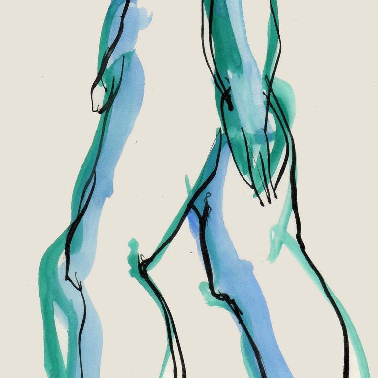 Original Figurative Nude Drawing by Françoise Zia