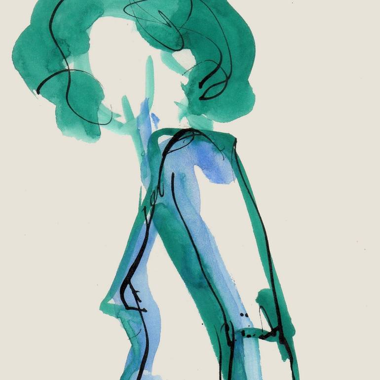 Original Figurative Nude Drawing by Françoise Zia