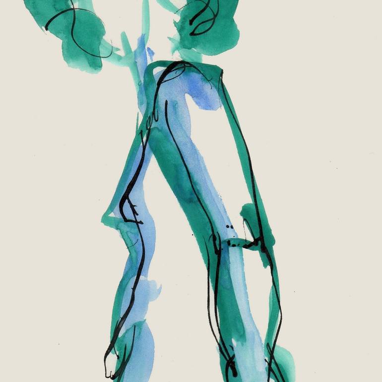 Original Figurative Nude Drawing by Françoise Zia