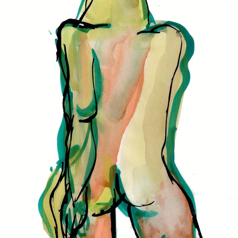 Original Nude Drawing by Françoise Zia