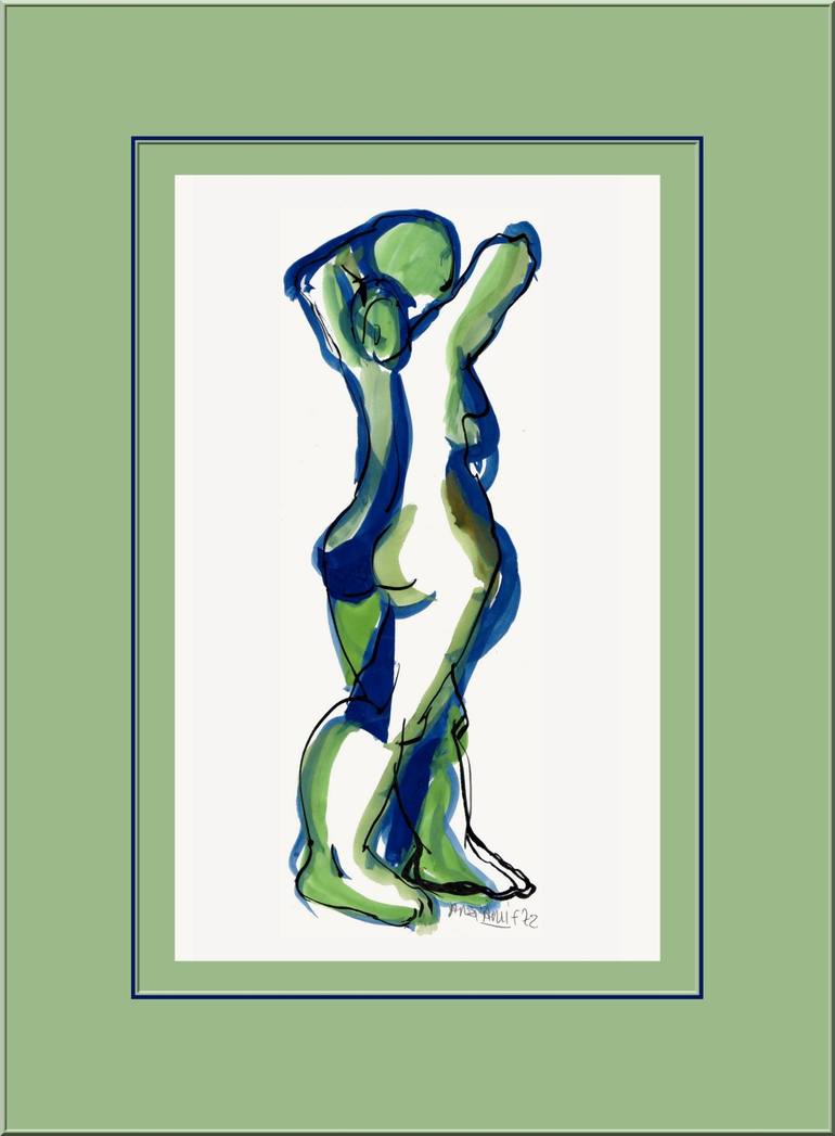 Original Figurative Nude Drawing by Françoise Zia