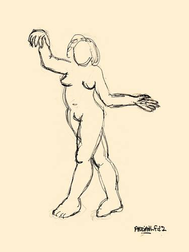 Original Figurative Nude Drawings by Françoise Zia