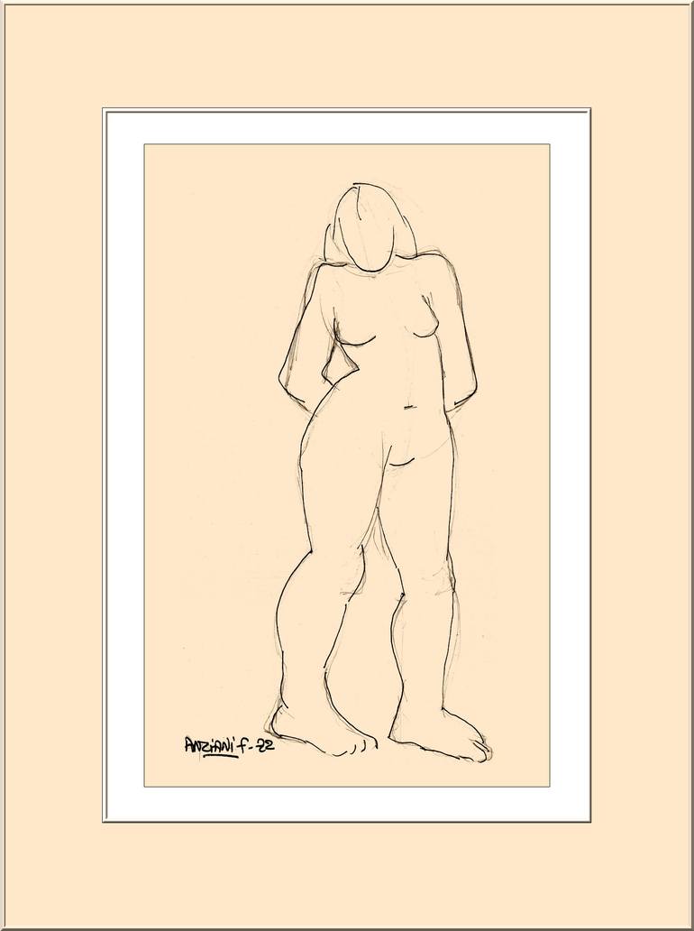 Original Nude Drawing by Françoise Zia