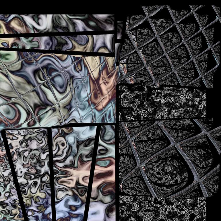 Original Abstract Outer Space Mixed Media by Françoise Zia