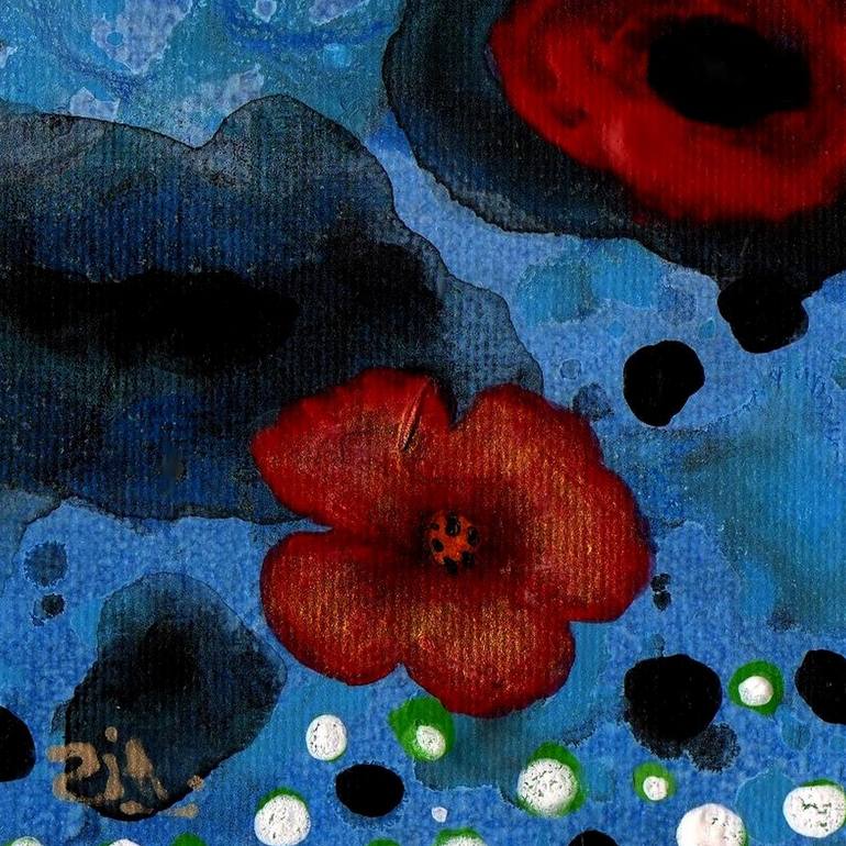Original Art Deco Floral Painting by Françoise Zia