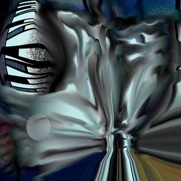 Print of Abstract Outer Space Mixed Media by Françoise Zia
