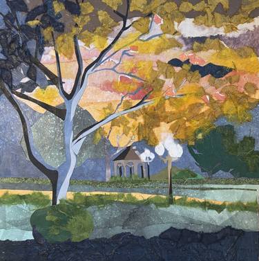 Original Contemporary Garden Collage by Cheryl Frey