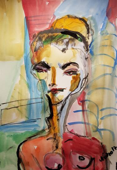 Original Abstract Expressionism Women Paintings by Nedzad Nedzo Durakovic