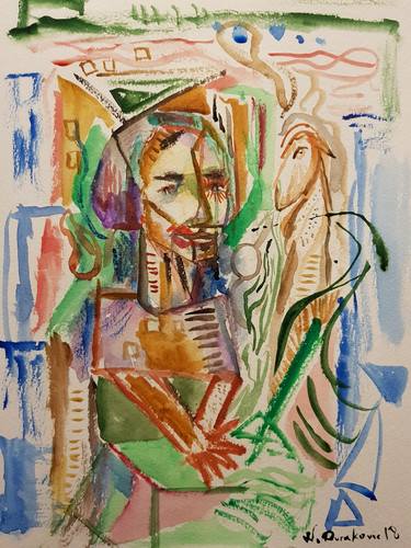Original Abstract Expressionism Portrait Paintings by Nedzad Nedzo Durakovic