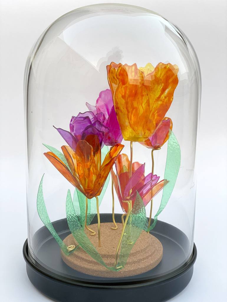 Original Art Deco Floral Sculpture by Swapna Namboodiri