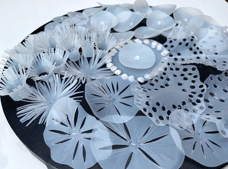Original Art Deco Botanic Sculpture by Swapna Namboodiri