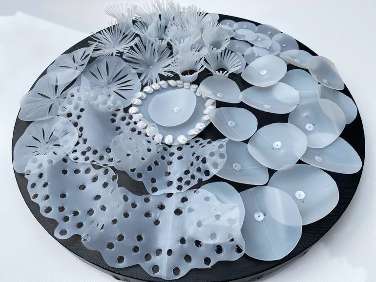 Original Art Deco Botanic Sculpture by Swapna Namboodiri
