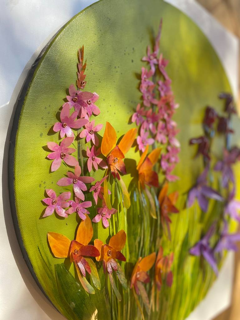 Original Art Deco Floral Sculpture by Swapna Namboodiri