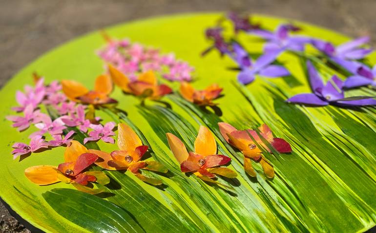 Original Art Deco Floral Sculpture by Swapna Namboodiri