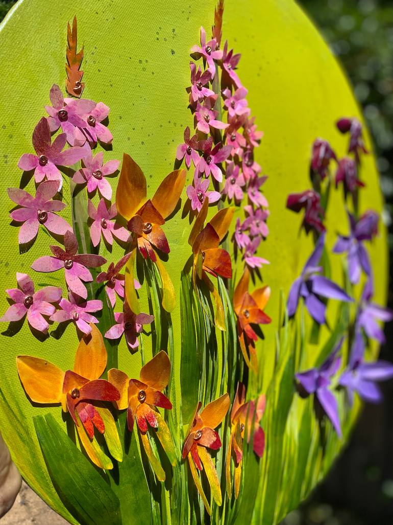 Original Art Deco Floral Sculpture by Swapna Namboodiri