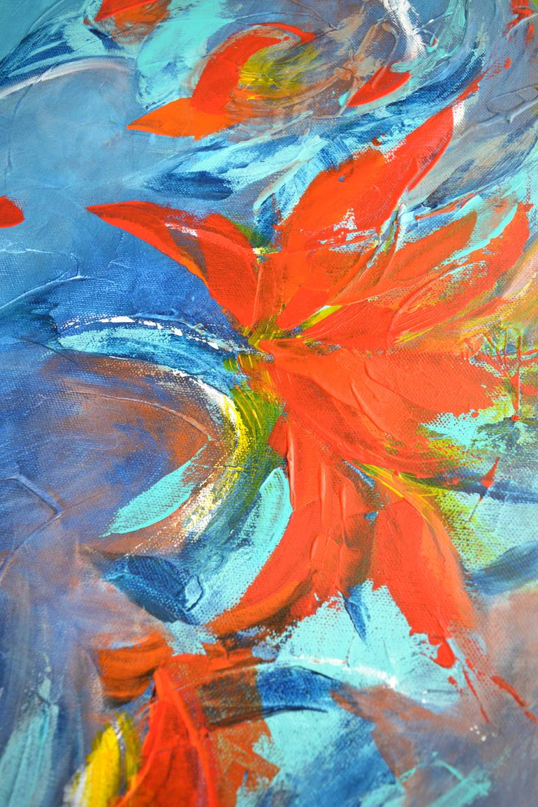 Original Abstract Floral Painting by Swapna Namboodiri