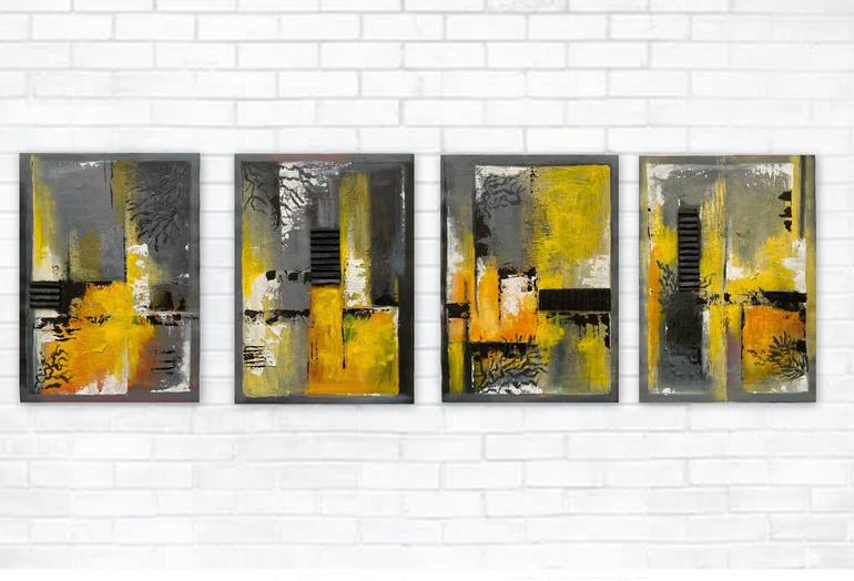 Aesthetic yellow Painting by Swapna Namboodiri | Saatchi Art