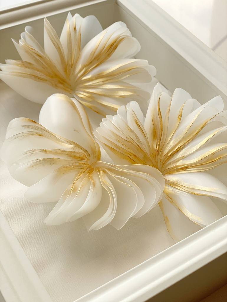 Original Art Deco Floral Sculpture by Swapna Namboodiri