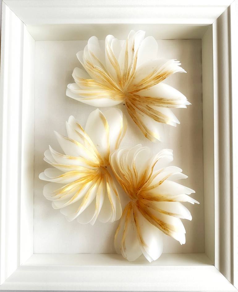 Original Art Deco Floral Sculpture by Swapna Namboodiri