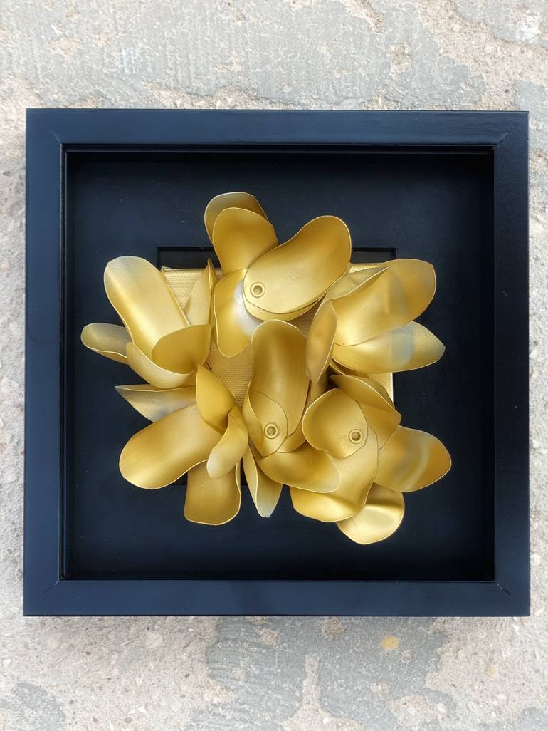 Original Art Deco Floral Sculpture by Swapna Namboodiri