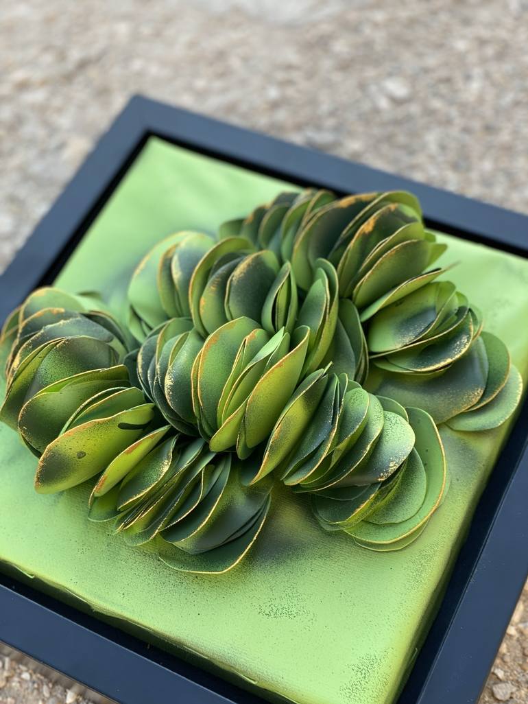 Original Art Deco Botanic Sculpture by Swapna Namboodiri