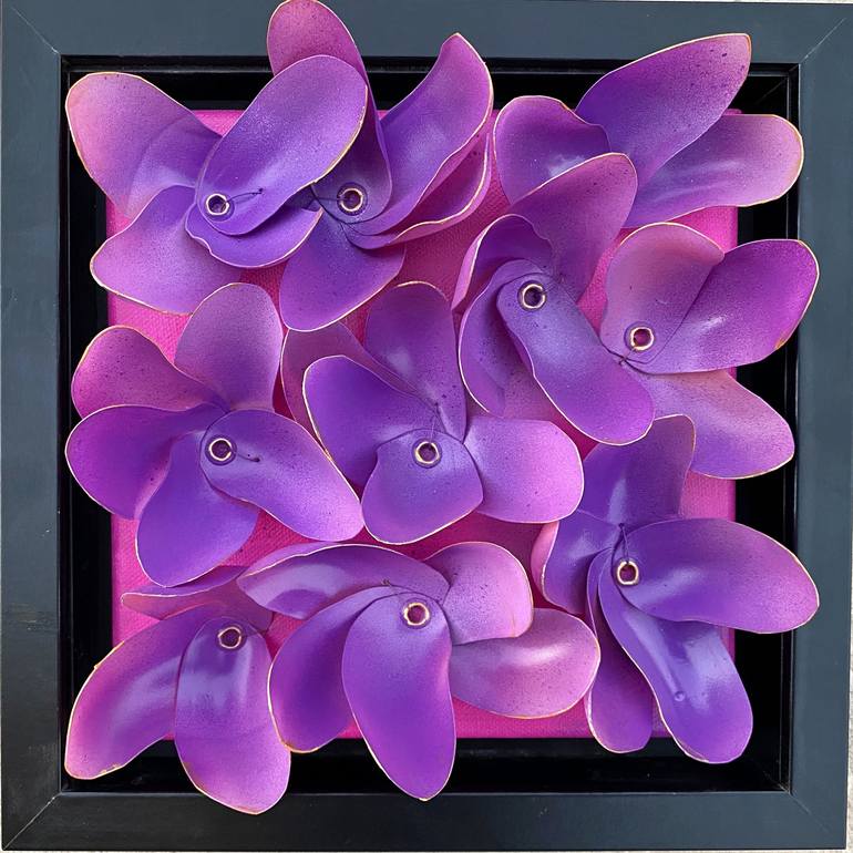 Original Art Deco Floral Sculpture by Swapna Namboodiri