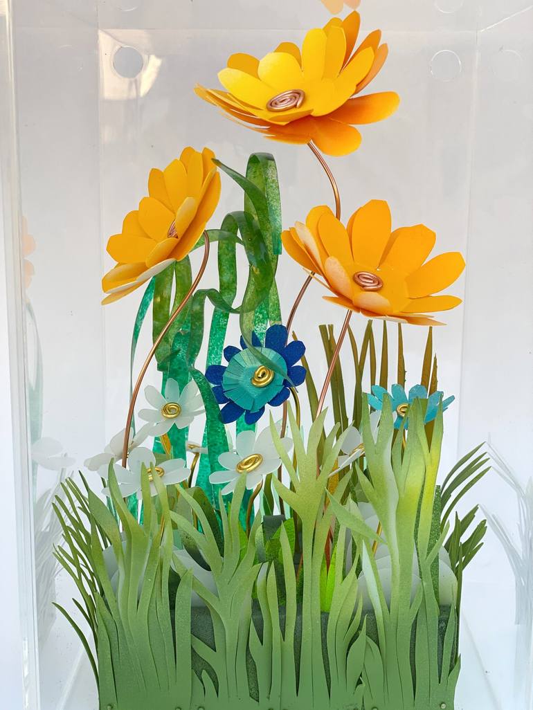 Original Art Deco Floral Sculpture by Swapna Namboodiri