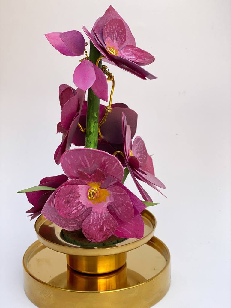 Original Art Deco Floral Sculpture by Swapna Namboodiri